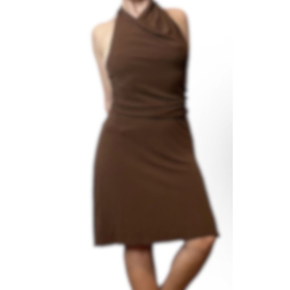 diane von furstenberg dress 2 Small Women’s Brown Cowl Neck Sleeveless Fit Flare